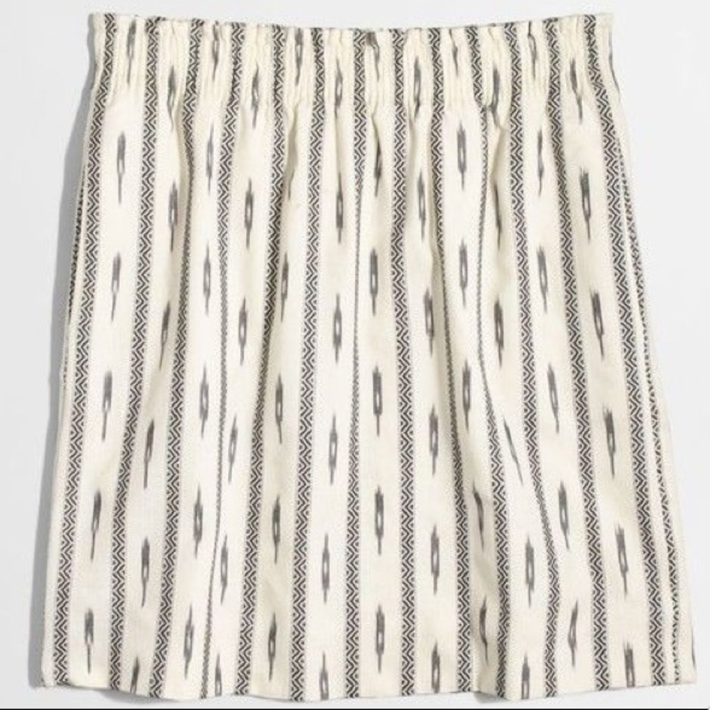 J. Crew Ikat Sidewalk Black & Ivory Skirt